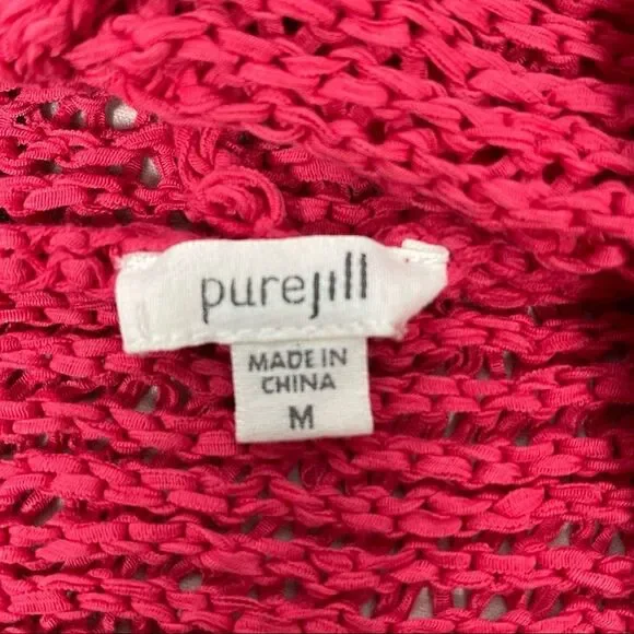 J.JILL Pure Jill coral red knit cotton vest size M - Picture 2 of 12